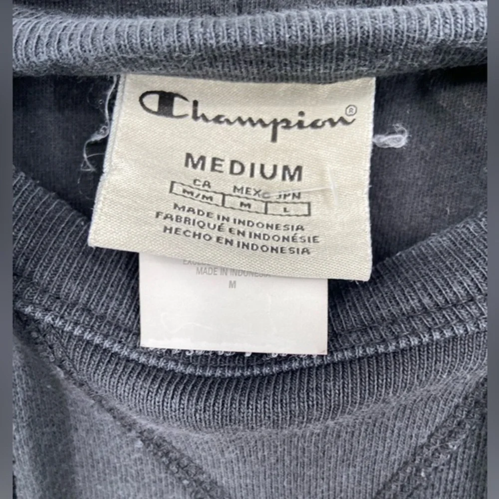 Champion, distressed‎ pullover hoodie with kangaroo pocket. size M